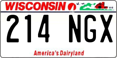 WI license plate 214NGX