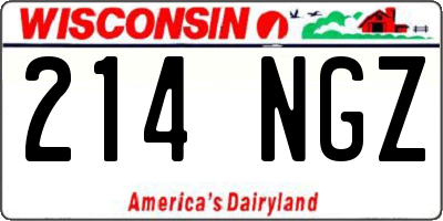 WI license plate 214NGZ