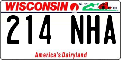 WI license plate 214NHA