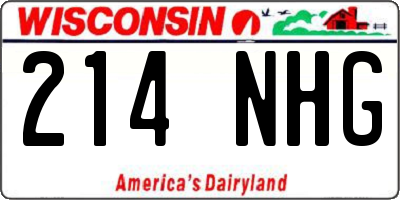 WI license plate 214NHG