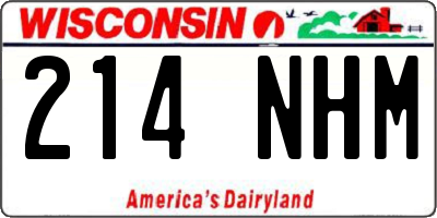 WI license plate 214NHM