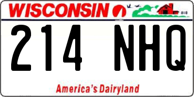 WI license plate 214NHQ
