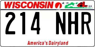 WI license plate 214NHR