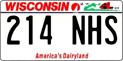 WI license plate 214NHS