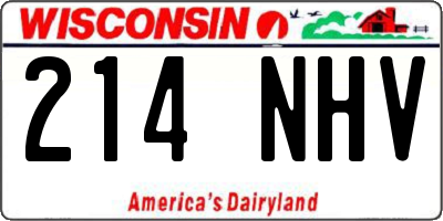 WI license plate 214NHV