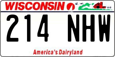 WI license plate 214NHW
