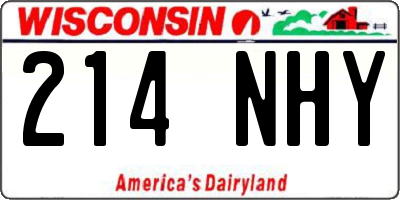 WI license plate 214NHY