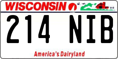 WI license plate 214NIB