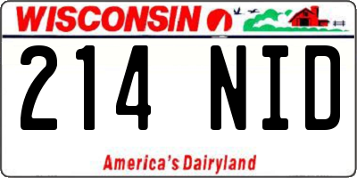 WI license plate 214NID