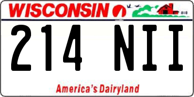 WI license plate 214NII