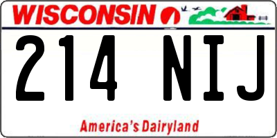 WI license plate 214NIJ