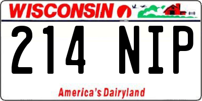 WI license plate 214NIP