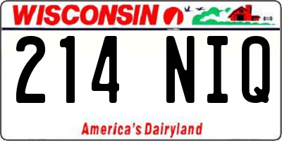 WI license plate 214NIQ