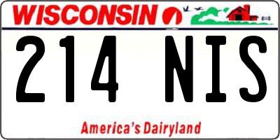 WI license plate 214NIS
