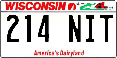 WI license plate 214NIT