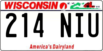 WI license plate 214NIU