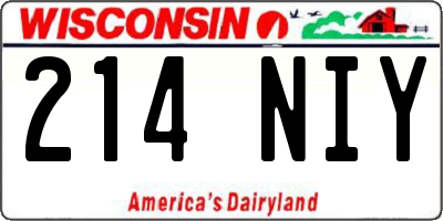 WI license plate 214NIY