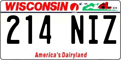 WI license plate 214NIZ