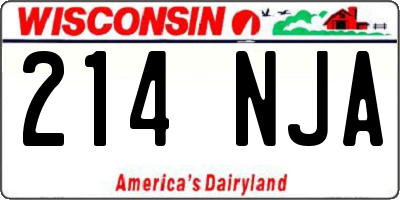 WI license plate 214NJA