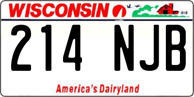WI license plate 214NJB
