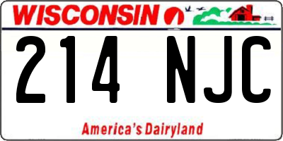 WI license plate 214NJC