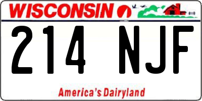 WI license plate 214NJF