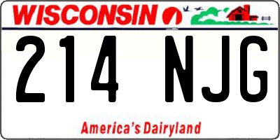 WI license plate 214NJG