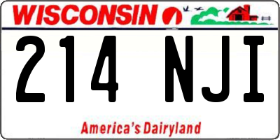 WI license plate 214NJI
