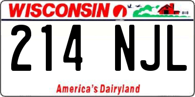 WI license plate 214NJL