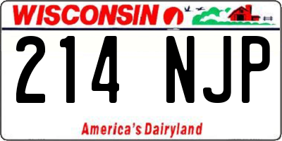 WI license plate 214NJP