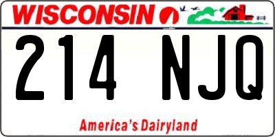 WI license plate 214NJQ