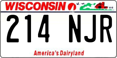 WI license plate 214NJR