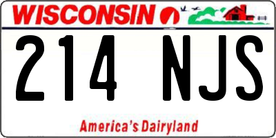 WI license plate 214NJS