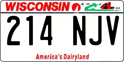 WI license plate 214NJV