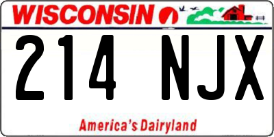 WI license plate 214NJX