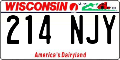 WI license plate 214NJY