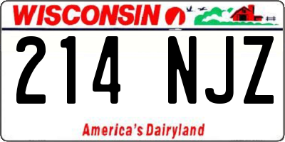 WI license plate 214NJZ
