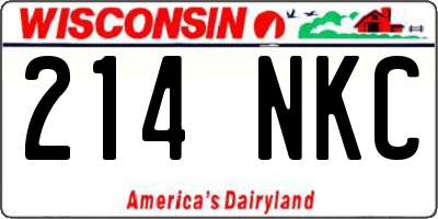 WI license plate 214NKC