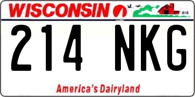 WI license plate 214NKG