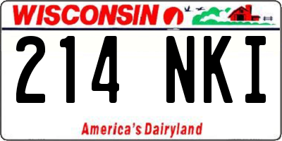 WI license plate 214NKI
