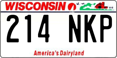 WI license plate 214NKP