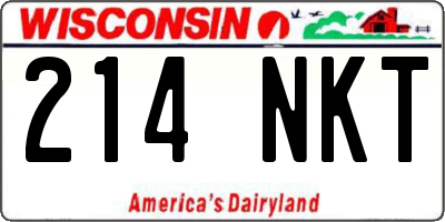 WI license plate 214NKT