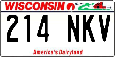 WI license plate 214NKV
