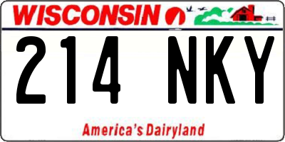WI license plate 214NKY