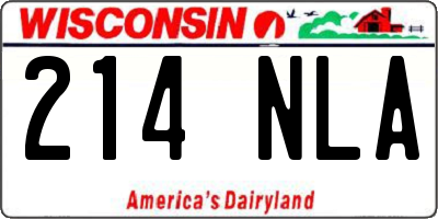 WI license plate 214NLA