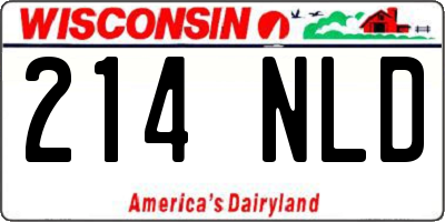 WI license plate 214NLD
