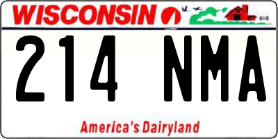 WI license plate 214NMA
