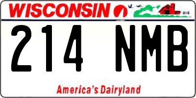 WI license plate 214NMB