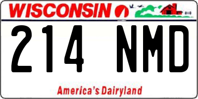WI license plate 214NMD