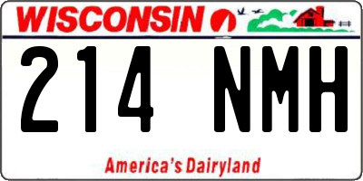 WI license plate 214NMH